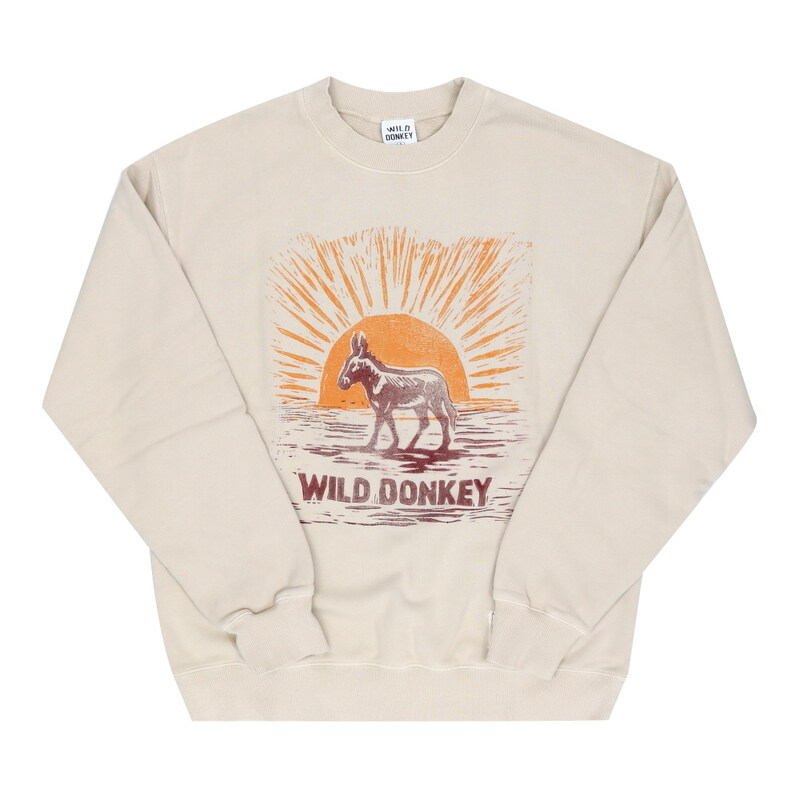 와일드동키 FG-RISING DONKEY CREWNECK TEA 공용 맨투맨 - Wild Donkey