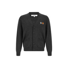 26SS 더블 폭스 헤드 패치 가디건 앤트러사이트 OM051CFKT1181 P190 썸네일 1