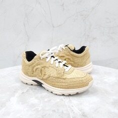 [럭스유] 40 / 샤넬 CC로고 라피아 뉴크루즈 스니커즈 썸네일 2