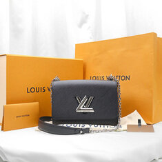 Louis Vuitton(루이비통) M50282 블랙 에삐 레더 은장 트위스트 MM 체인 숄더백 썸네일 1