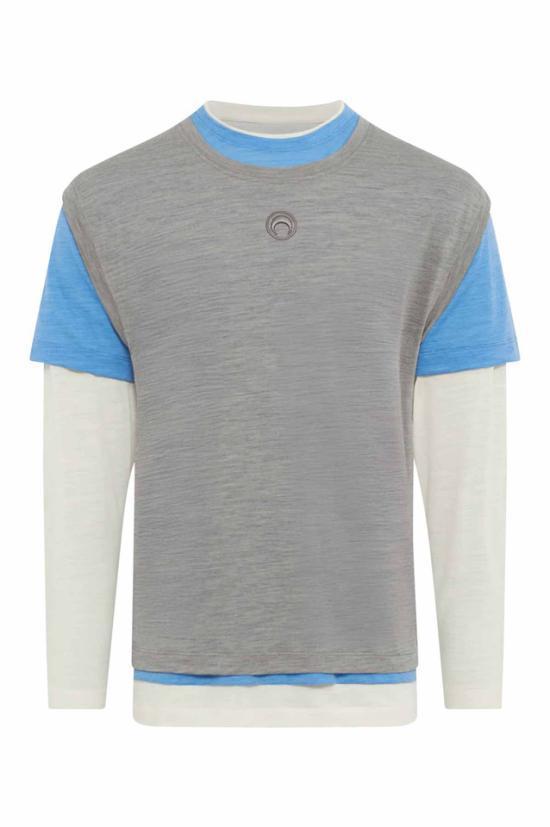 25FW 마린세르 탑 MRSU252PRTO076GR YBG1 YELLOW BLUE GREY DOM - Marine Serre