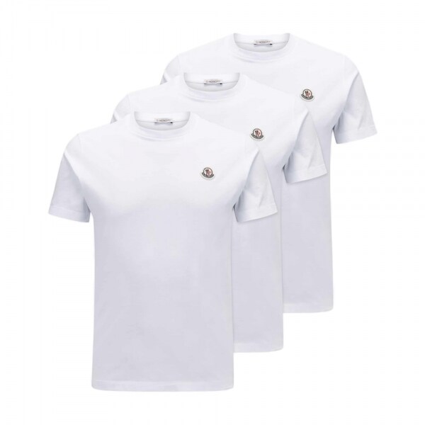 몽클레어 26SS 로고 패치 3PACK 반팔 티셔츠 화이트 8C000 32 829H8 001 - Moncler