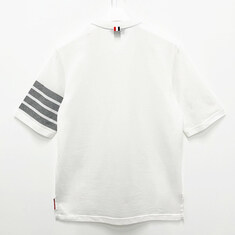 더팩토리 26FW 톰브라운 사선 완장 4바 반팔티 / 화이트 (MJS168G 07862 100) 썸네일 1