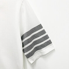 더팩토리 26FW 톰브라운 사선 완장 4바 반팔티 / 화이트 (MJS168G 07862 100) 썸네일 3