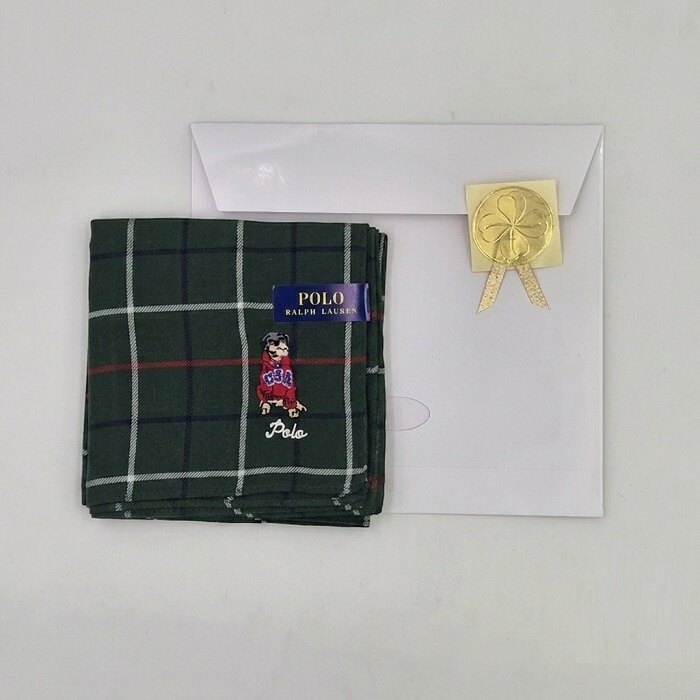 랄프로렌 곰돌이자수 체크 타월손수건 bearcheck-4 - G/FORE