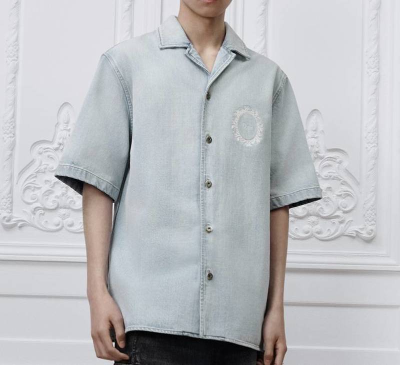 [백화점 풀셋] 디올 남자 남성 메달리옹 반팔 자수 셔츠 D643D586A3609 - Christian Dior