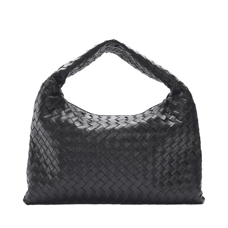 블랙 인트레치아토 홉 스몰 숄더백 - Bottega Veneta