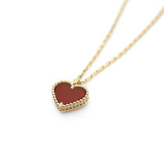 Van Cleef&Arpels(반클리프앤아펠) VCARN59N00 18K 옐로우 골드 커넬리언 스위트 하트 목걸이 썸네일 2