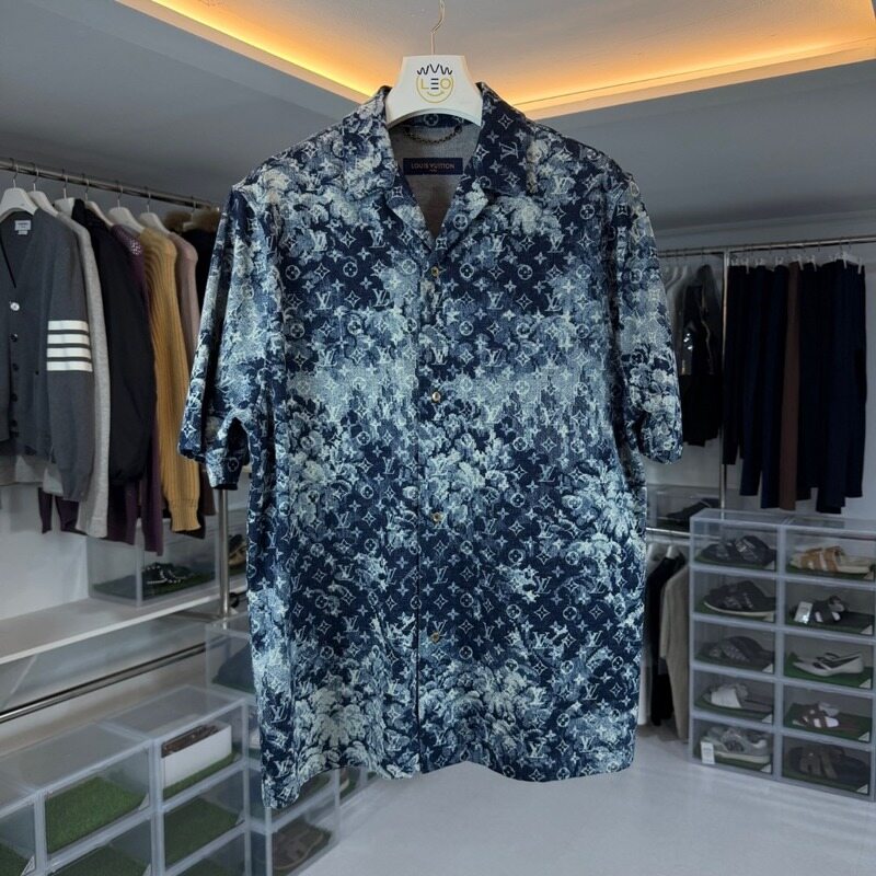 루이비통 태피스트리 모노그램 데님 반팔 셔츠 자켓 - Louis Vuitton