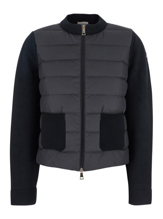 26FW 몽클레어 패딩 울 집업 가디건 9B00036 M1131 999 BLACK DOM - Moncler