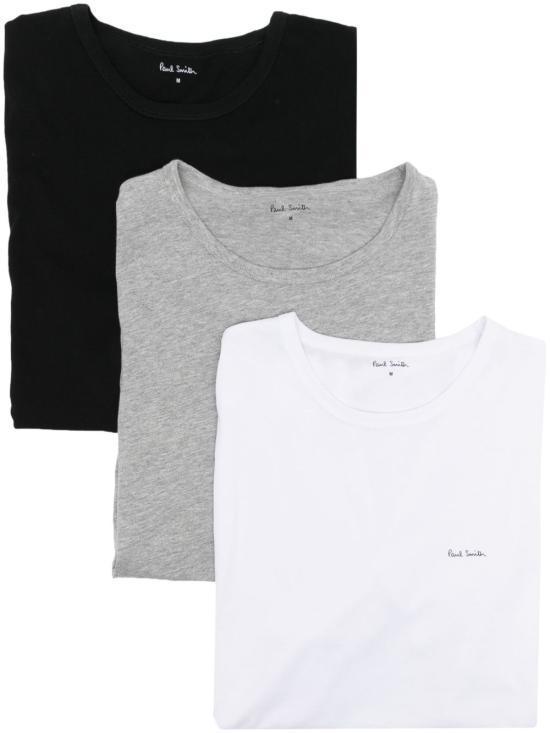 26FW 폴 스미스 반팔 티셔츠 M1A 389 M3PK 1A BLACK GREY WHITE DOM - Paul Smith