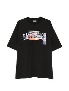 26FW 발렌시아가 반팔 티셔츠 764235 TUVS3 1000 BLACK DOM 썸네일 1