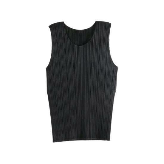 26SS 플리츠플리즈 민소매 티셔츠 PP67JK101 15 BLACK DOM - Pleats Please