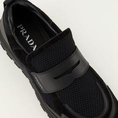 26FW 프라다 프랙스 메쉬 패브릭 및 가죽 하이브리드 로퍼 2DE163 3ZM0 F0002 BLACK DOM 썸네일 2