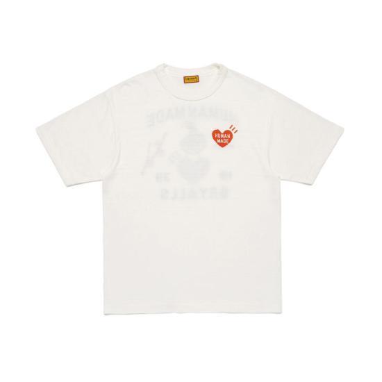 26SS 휴먼메이드 반팔 티셔츠 HM31TE017 WHITE DOM - Human Made