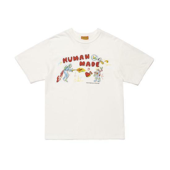 26SS 휴먼메이드 반팔 티셔츠 HM31TE023 WHITE DOM - Human Made