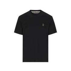 26FW 브루넬로 쿠치넬리 코튼 저지 크루넥 티셔츠 M0B138440 CZ178 BLACK DOM 썸네일 1