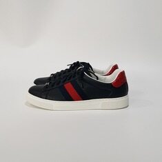 구찌 에이스 스니커즈 스퀘어 웹 블랙 레더 757892 8+ 썸네일 4