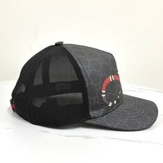 구찌 GG 수프림 스네이크 매쉬 볼캡 모자 블랙 썸네일 3