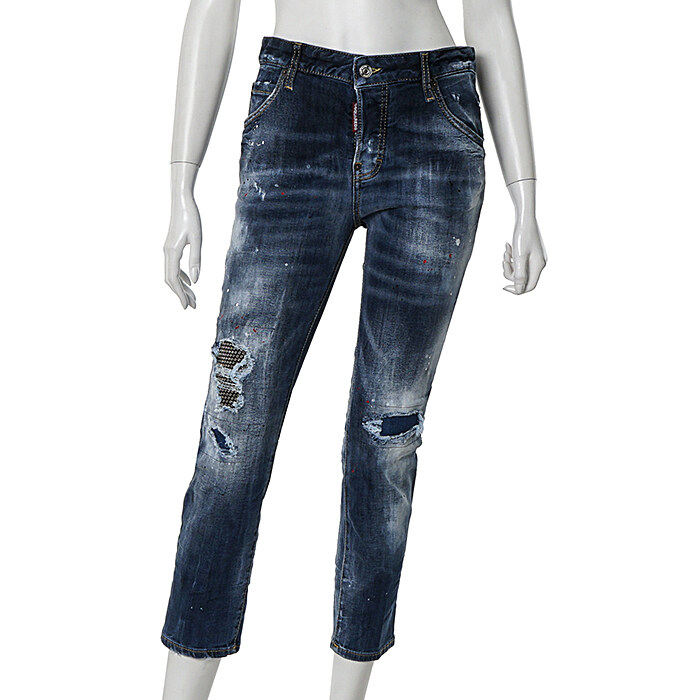 [로로모다] 디스퀘어드 데님 디스트레스드 이펙트 크롬 여성 진 / 75LB0527-S30708-470 - Dsquared2