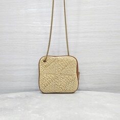 [럭스유] 생로랑 라피아 제이미 큐브 체인 크로스백 671861 썸네일 1
