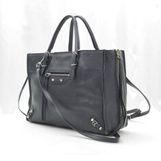 Balenciaga(발렌시아가) 370926 블랙 카프스킨 스몰 파피에르 A6 짚 어라운드 2WAY 썸네일 1