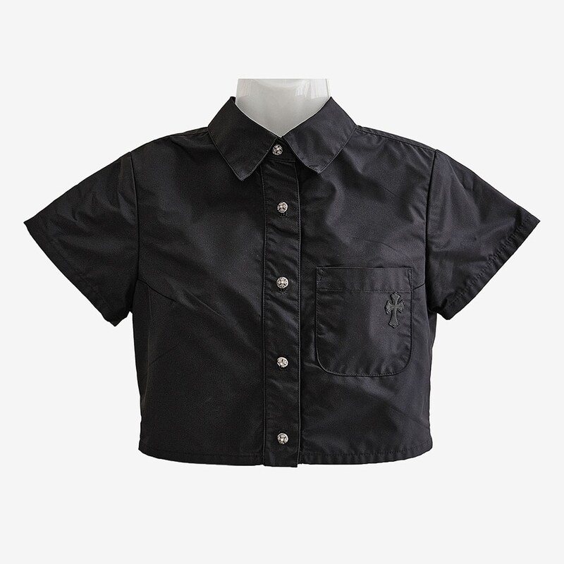[어포드] [S] 크롬하츠 나일론 크롭 셔츠 블랙 DMETN910 - Chrome Hearts