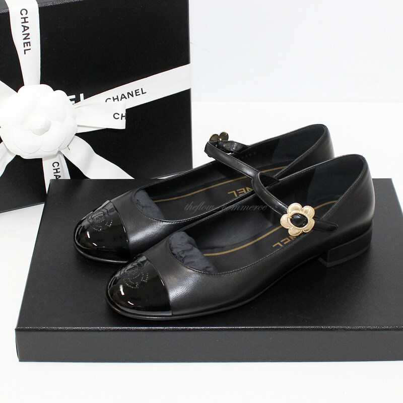 샤넬 메리제인 플라워 발레리나 플랫 슈즈 G39582 Y56212 94305 - Chanel