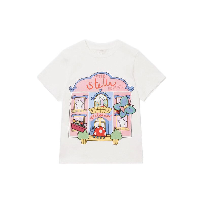 키즈 스텔라 호텔 프린팅 반팔 티셔츠 화이트 TY8A11 Z0434 101 - Stella McCartney