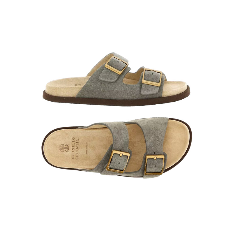 26FW 더블 버클 샌들 그레이 MZUSOLY235 CDK54 - Brunello Cucinelli