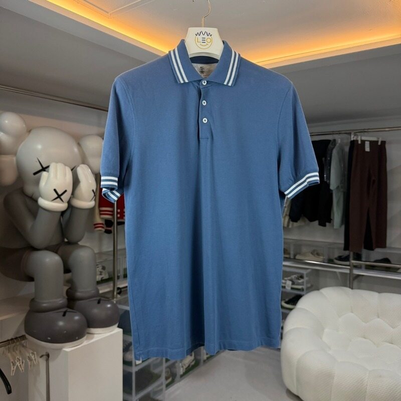 브루넬로 쿠치넬리 코튼 라인 폴로 카라티셔츠 - Brunello Cucinelli