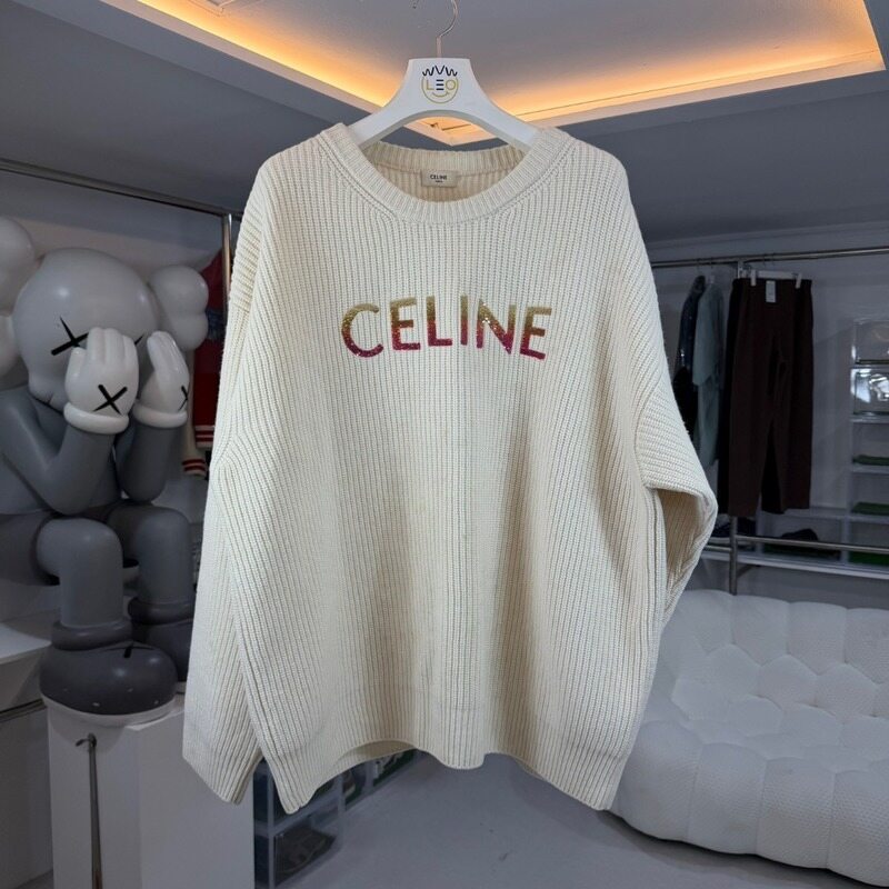 셀린느 리브드 울 니트 - Celine