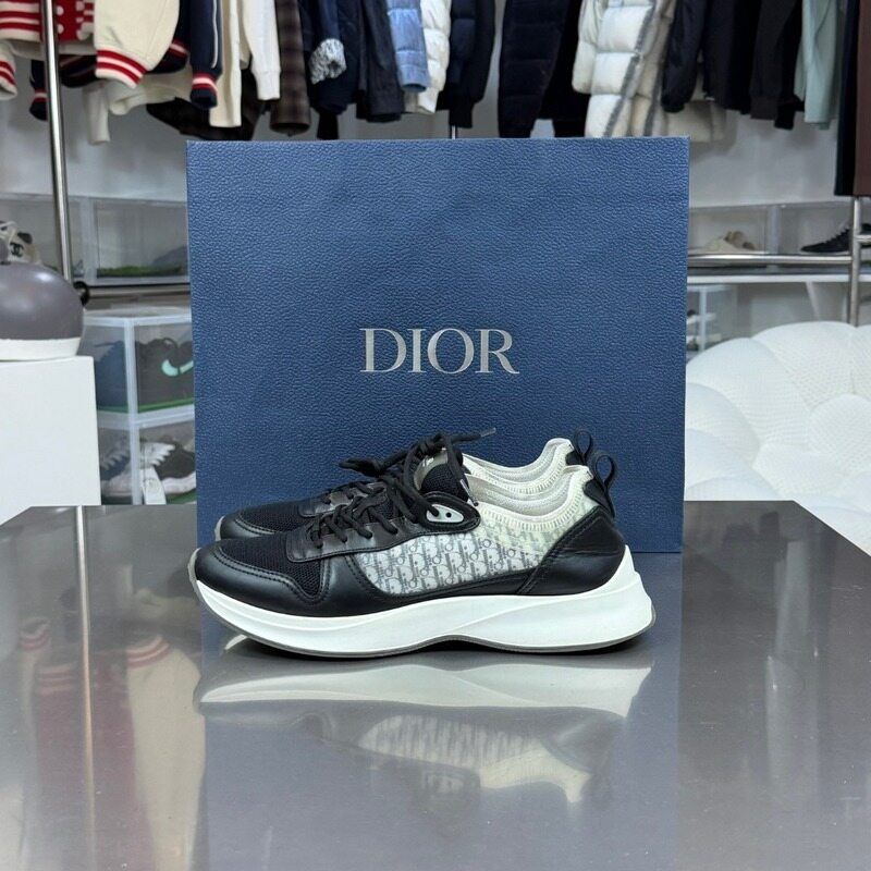 디올 오블리크 B25 레더 메쉬 러너 스니커즈 - Christian Dior