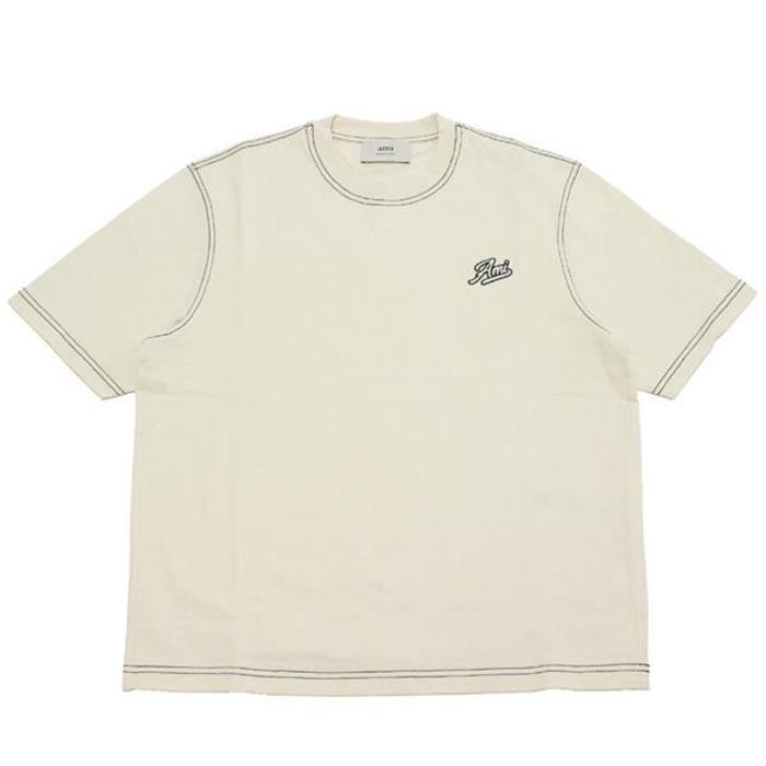 [국내배송] 아미 시그니처 로고 반팔 티셔츠 크림 HTS029 - Ami