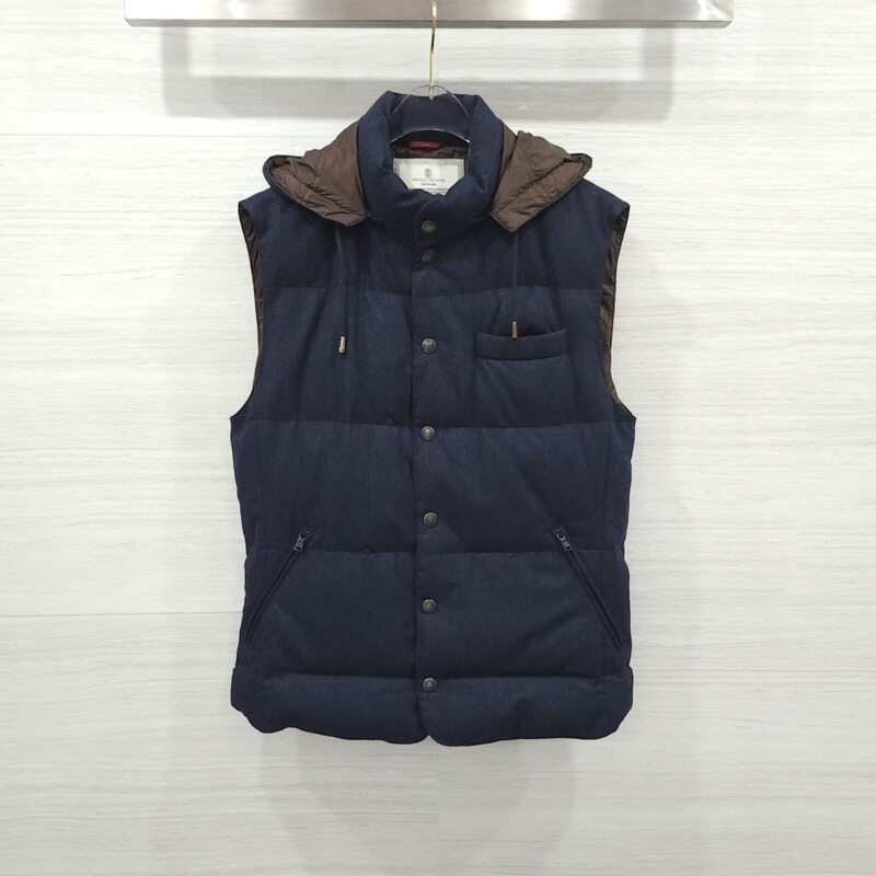[럭스유] L / 브루넬로 쿠치넬리 울 캐시미어 후드 베스트 - Brunello Cucinelli