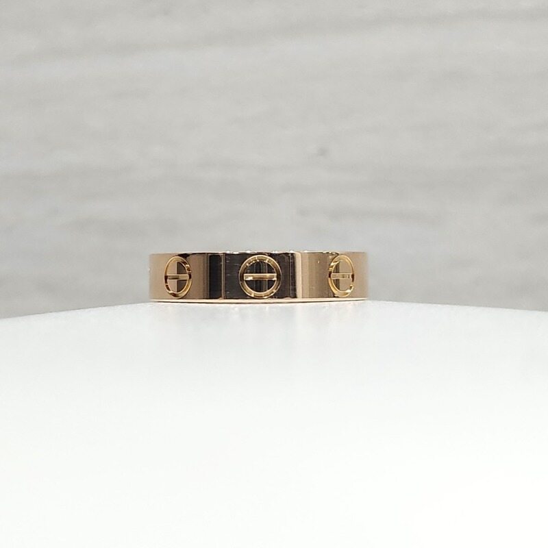[럭스유] 까르띠에 러브 밴드 링 스몰 46호 18K 핑크골드 - Cartier