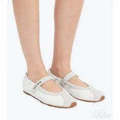 미우미우 26FW 플룸 스웨이드 발레리나 5F370E D7C F0009 썸네일 1