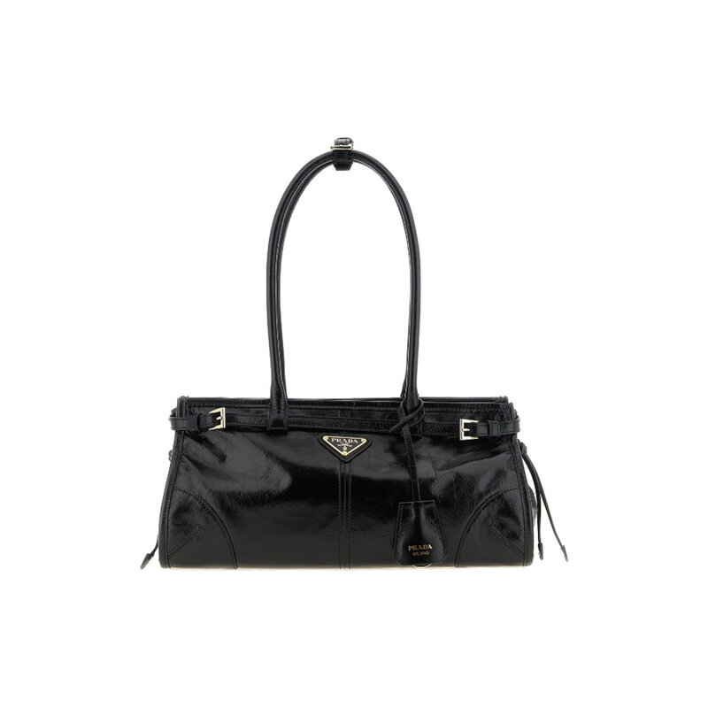 26FW 금장 로고 보니 미디움 숄더백 블랙 1BA426 2CYR F0002 - Prada