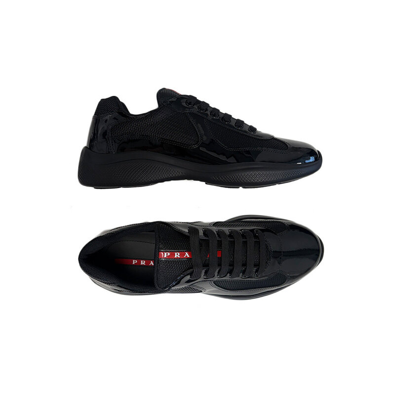 26FW 아메리카컵 애나멜 레더 스니커즈 블랙 4E3400 ASZ F0002 - Prada