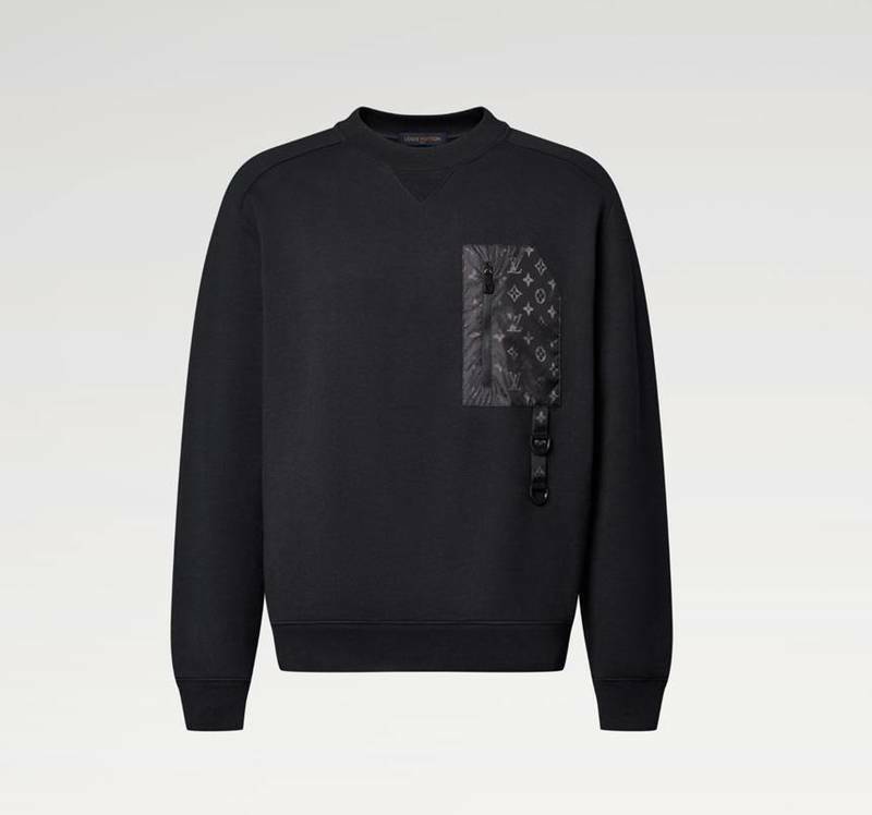 [백화점 풀셋] 루이비통 남자 남성 블랙 위드 테크니컬 맨투맨 스웨트셔츠 L1AJRB1 - Louis Vuitton