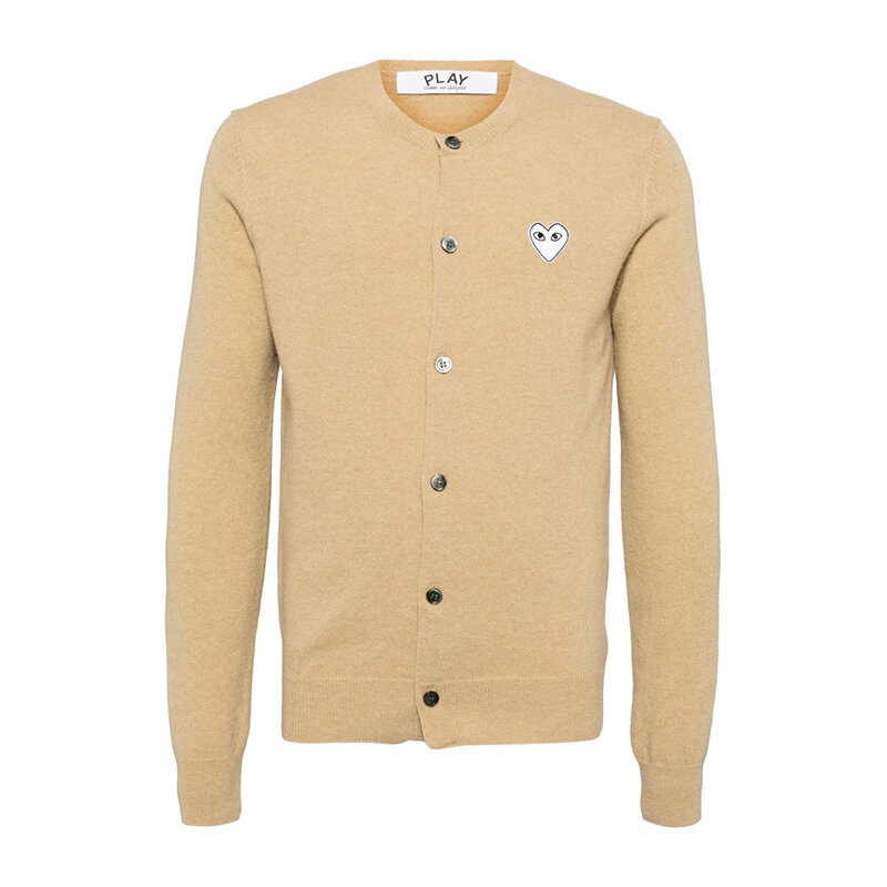 26SS 꼼데가르송 화이트 하트 와펜 가디건 베이지 AX N065 051 2 - Comme des Garcons