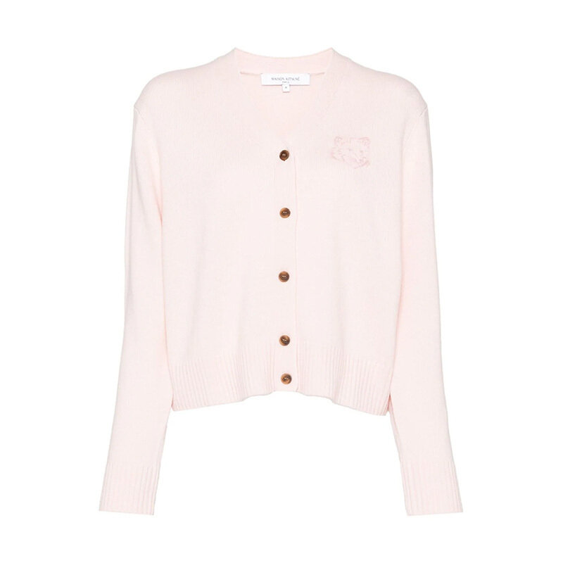 메종키츠네 볼드 폭스헤드 가디건 핑크 NW00510KT1112 P600 - Maison Kitsune