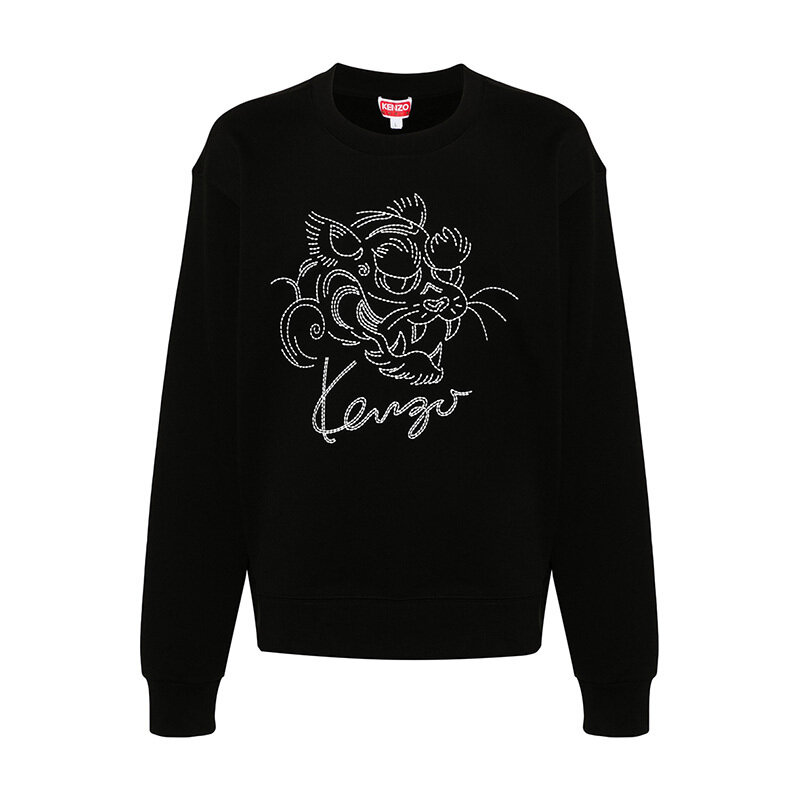 겐조 스타 타이거 맨투맨 블랙 FE6 5SW218 4MG 99J - Kenzo