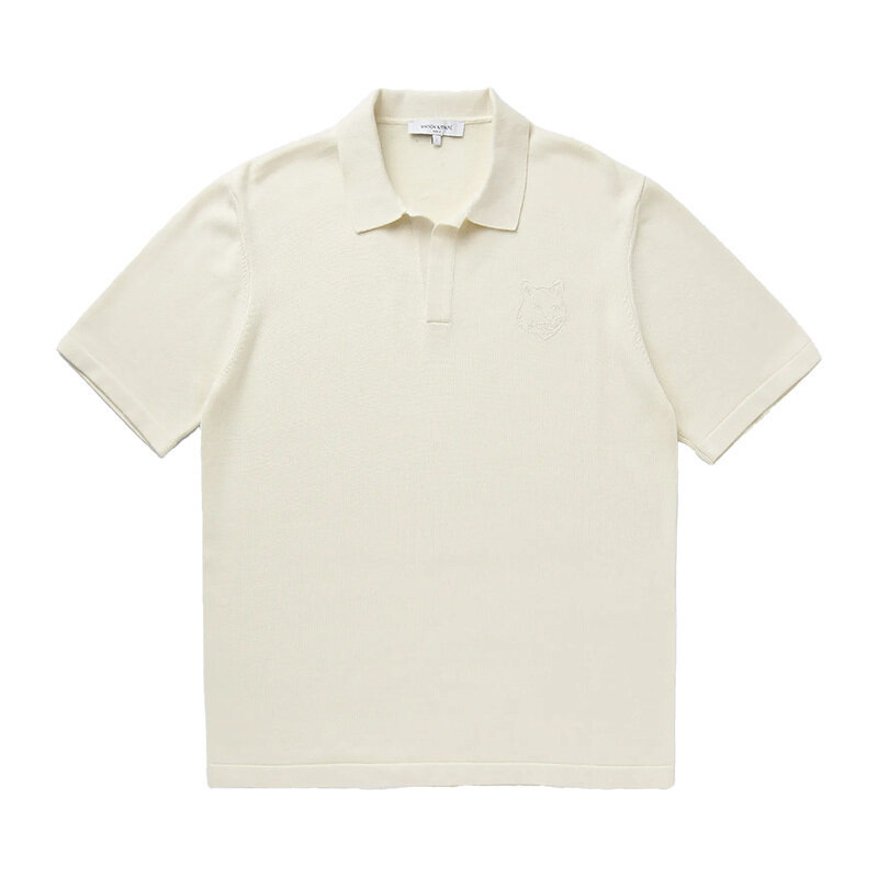 메종키츠네 볼드 폭스 헤드 폴로 니트 OM00205KT1135 0145 - Maison Kitsune