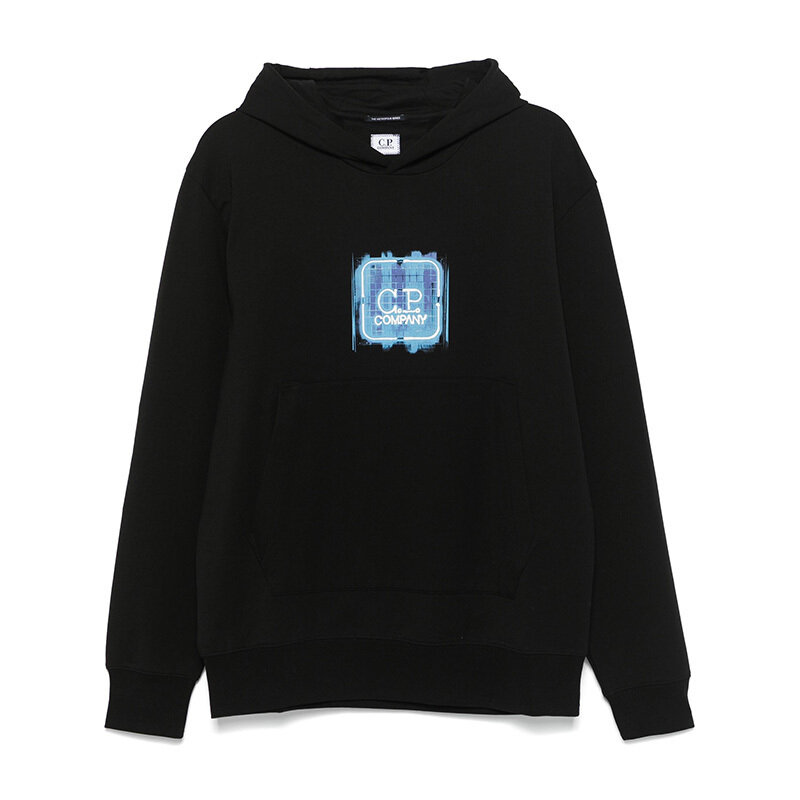 CP컴퍼니 그래픽 로고 후드 티셔츠 블랙 17CLSS036A 006452W 999 - CP company
