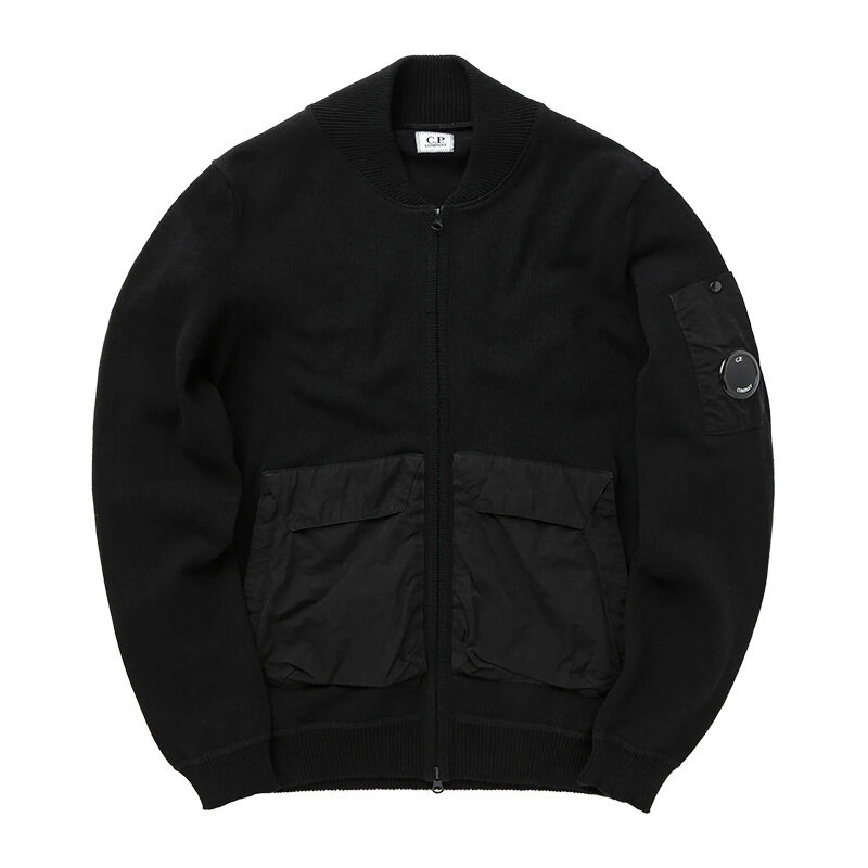 CP컴퍼니 렌즈 와펜 봄버 니트 블랙 16CMKN046A 005367M 999 - CP company