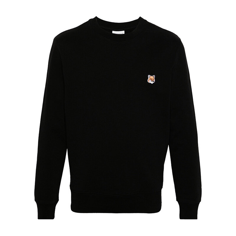 메종키츠네 폭스헤드 패치 스웨트셔츠 블랙 LM00301KM0001 P199 - Maison Kitsune