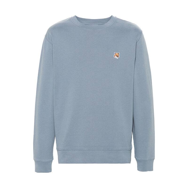 메종키츠네 폭스헤드 패치 스웨트셔츠 블루 LM00301KM0001 P154 - Maison Kitsune