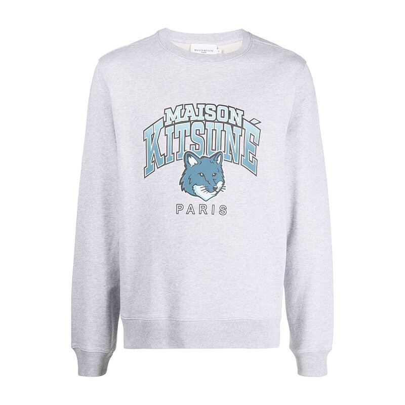 메종키츠네 캠퍼스 폭스 맨투맨 그레이 LM00305KM0001 H120 - Maison Kitsune