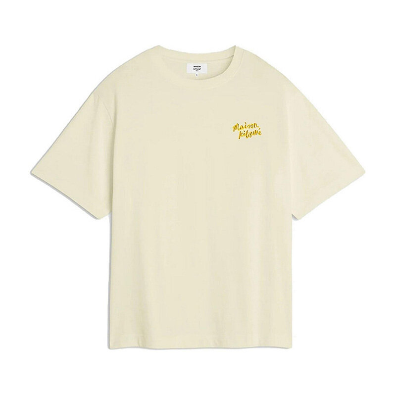 메종키츠네 핸드라이팅 반팔 티셔츠 OM00123KJ0119 P714 - Maison Kitsune